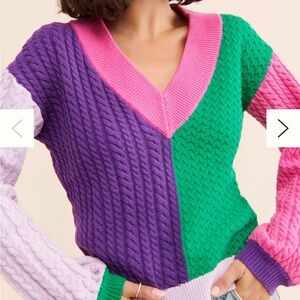 Beautiful, colorful V-neck sweater